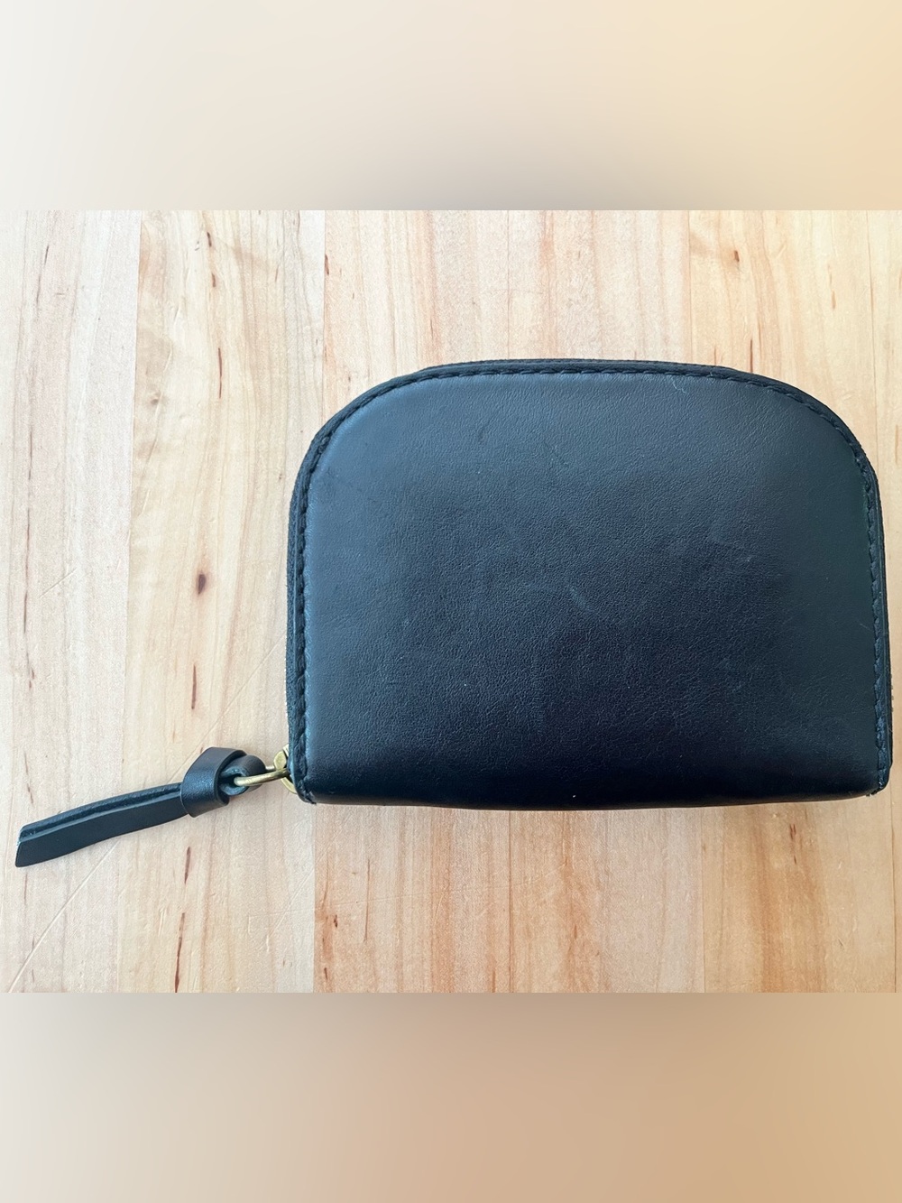 Madewell Black Leather Essential Zip Wallet